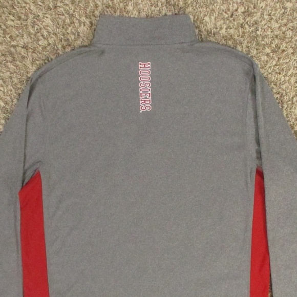 Indiana University Sweatshirt Men's XL Gray Red 1/4 Zip Pullover Colosseum - Picture 4 of 7